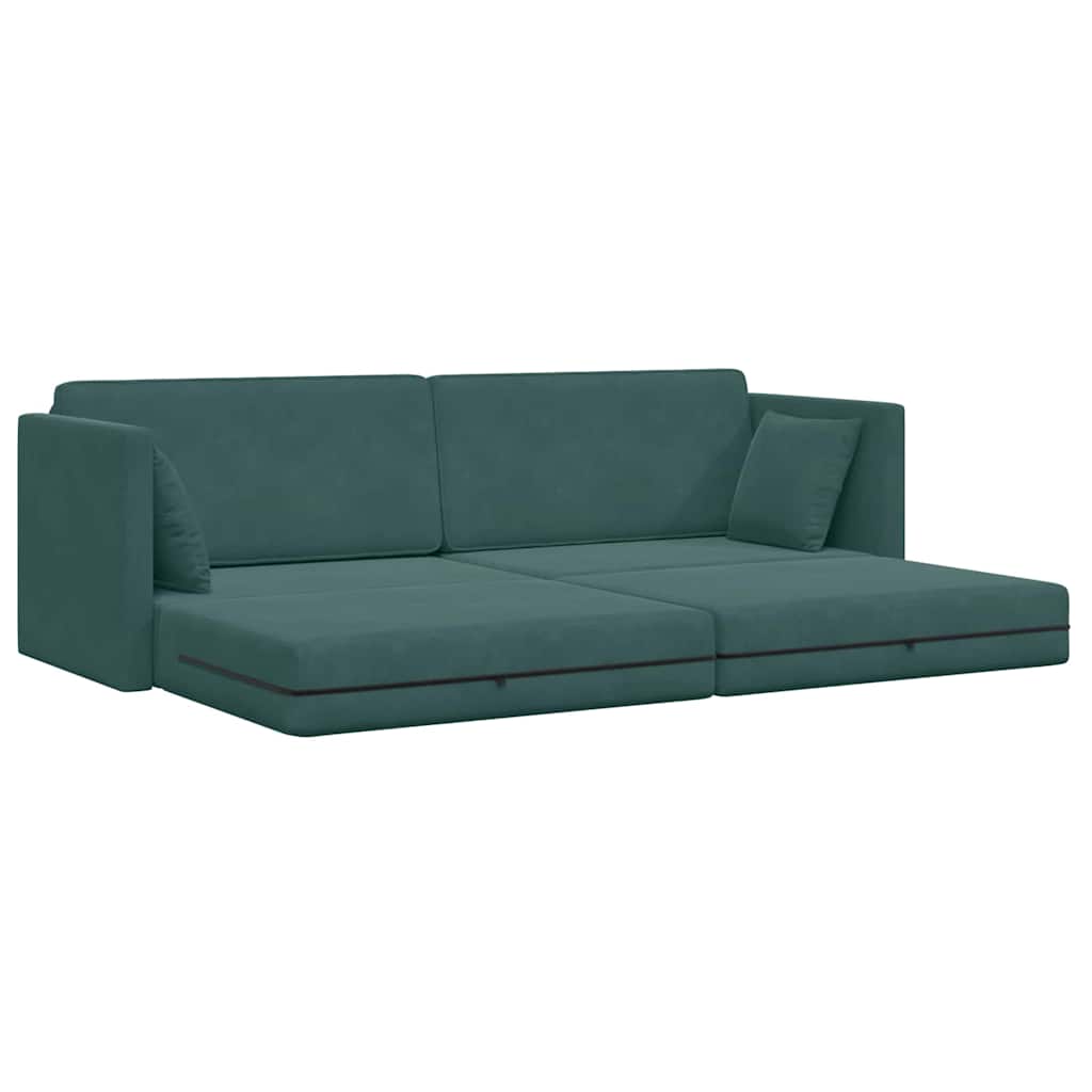 Sofa Bed Dark green 213 x 70 x 77 cm Velvet